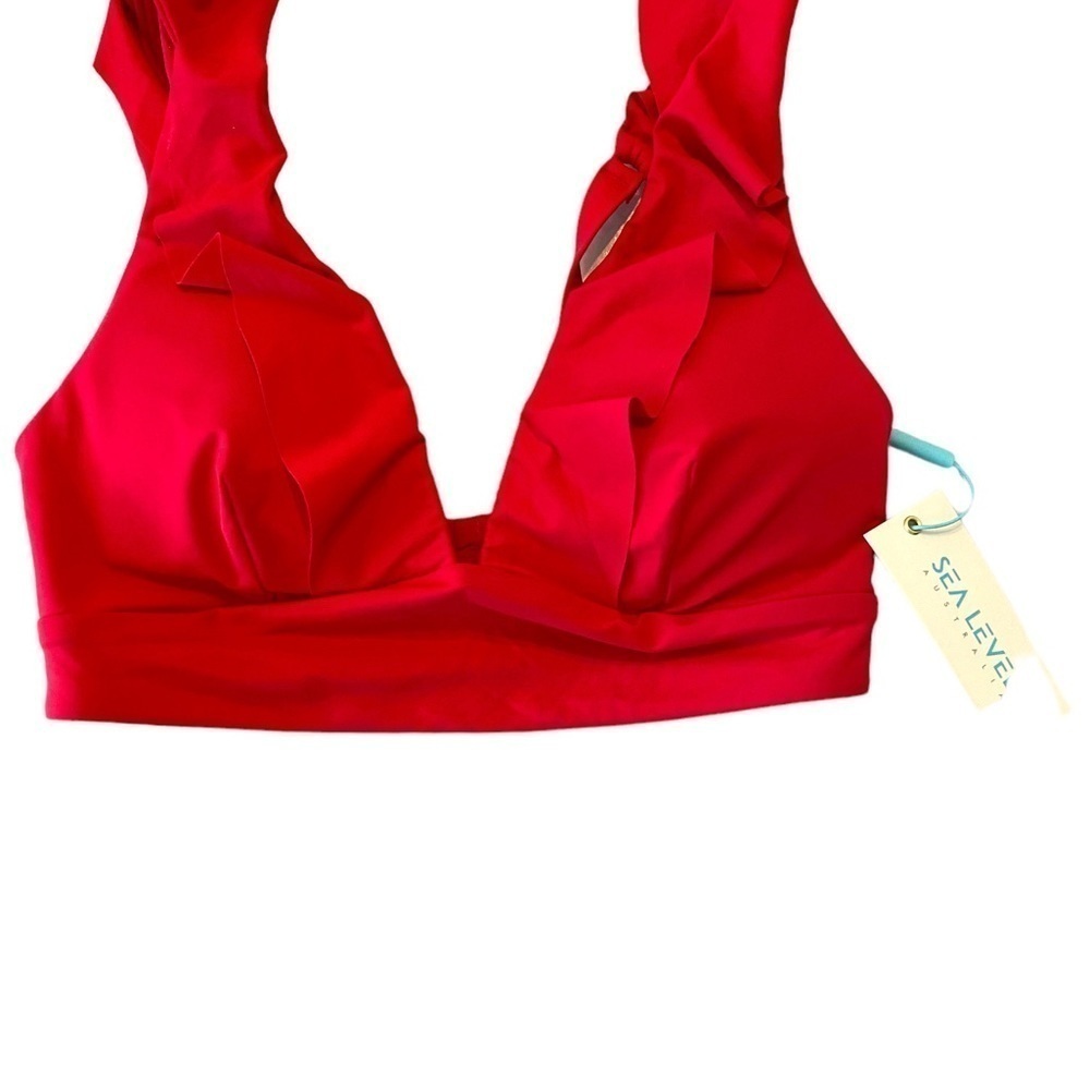 Sea Level Swim Red Ruffle Bikini Top - Size 4 - Picture 5 of 8